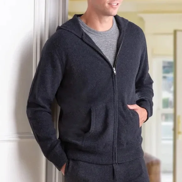 Cashmere The Gentleman's Washable Sweater Hoodie Style Hammacher Schlemmer